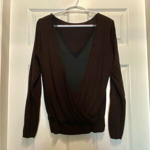 Deep V-Neck Burgundy Sweater